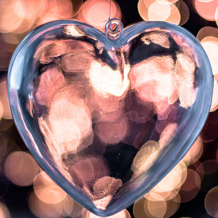 fillable clear bauble heart shaped Christmas decoration